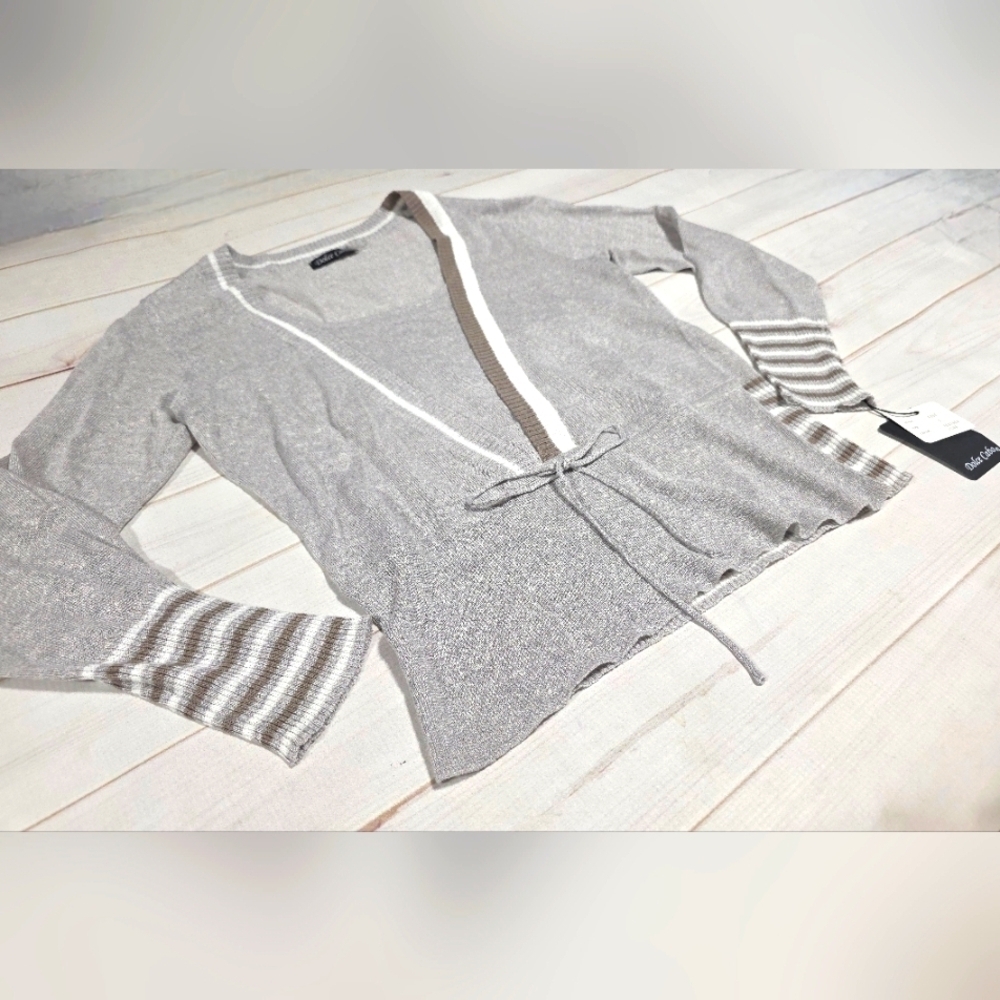 Dolce Cabo Grey Linen Blend Tunic Blouse Small - New With Tags - Picture 2 of 9
